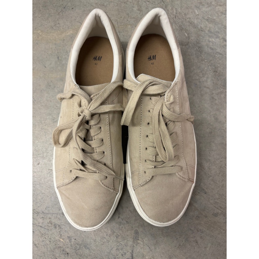 H&M Sneakers Men's Size 42 Tan‎ Suede Leather Casual Tennis Shoes